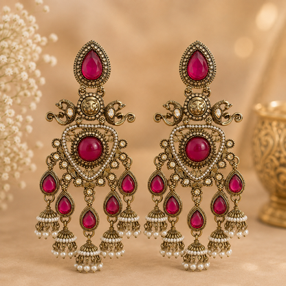 Ishvara Earrings - Fuschia