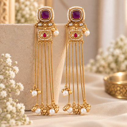 Taruni Earrings - Purple