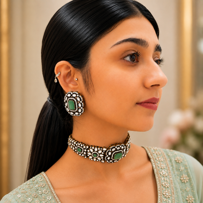 Kirat Moissanite Choker - Mint