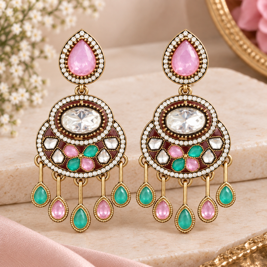 Amaira Earrings - Pink Mint