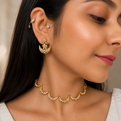 Moon Ad Necklace - Gold
