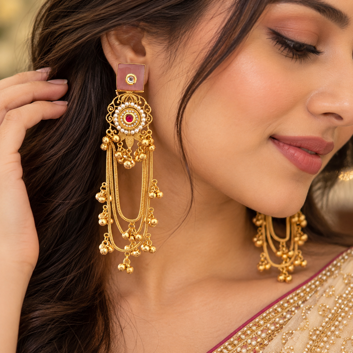 Fiza Earrings - Pink