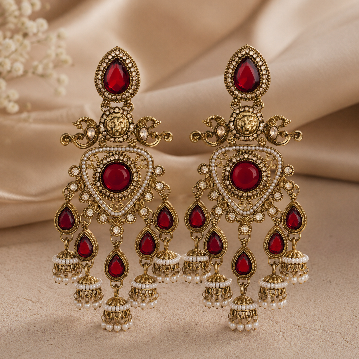 Ishvara Earrings - Maroon
