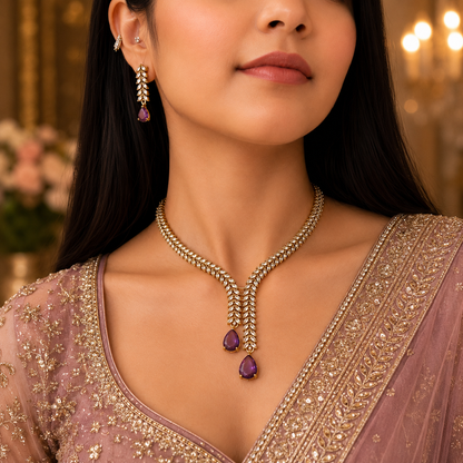 Eshal Ad Necklace - Purple