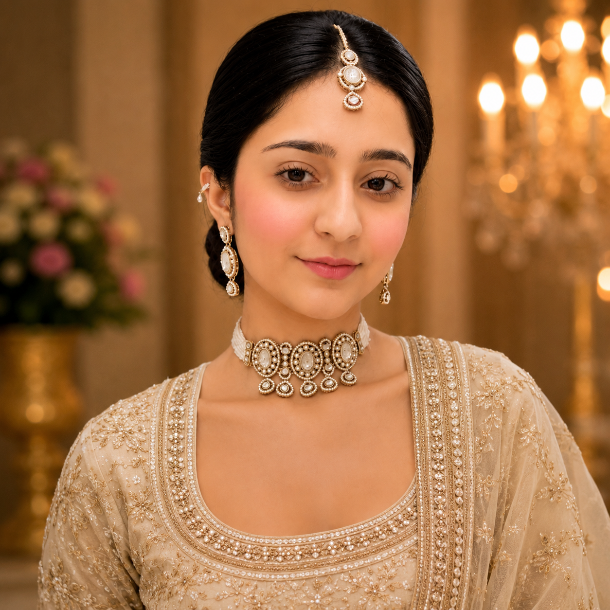 Nitya Moissanite Choker - White