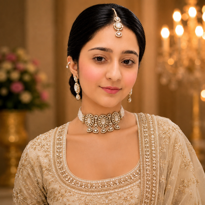 Nitya Moissanite Choker - White