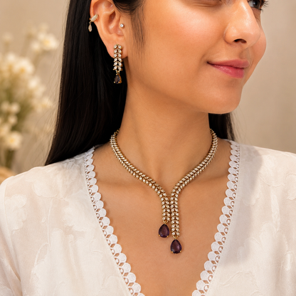 Mona Ad Necklace - Purple
