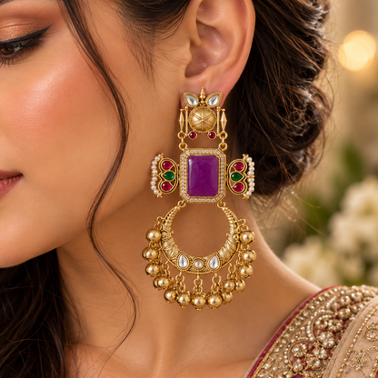 Soha Earrings - Purple