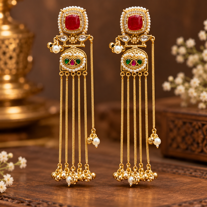 Taruni Earrings - Red