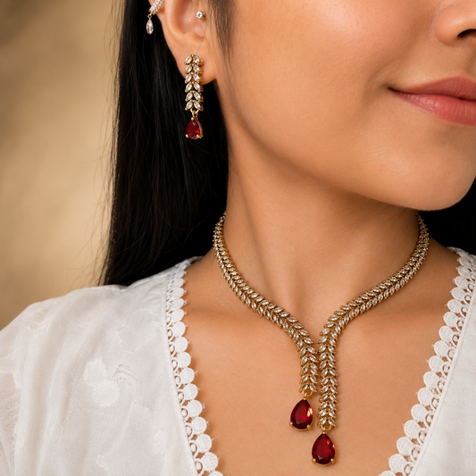 Mona Ad Necklace - Red