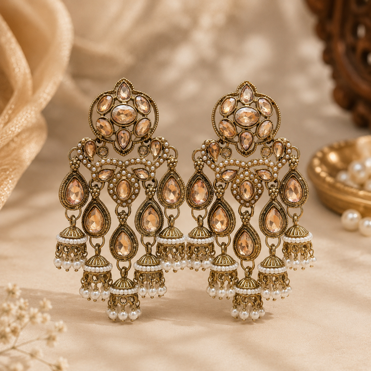 Pakhi Earrings - Champagne