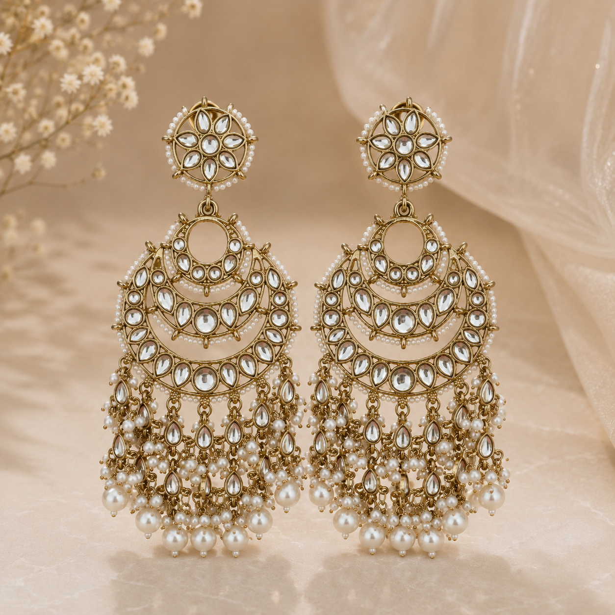 Riba Chandbali - White
