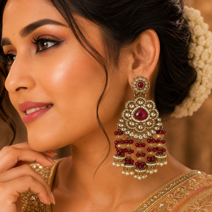 Zinat Earrings - Red
