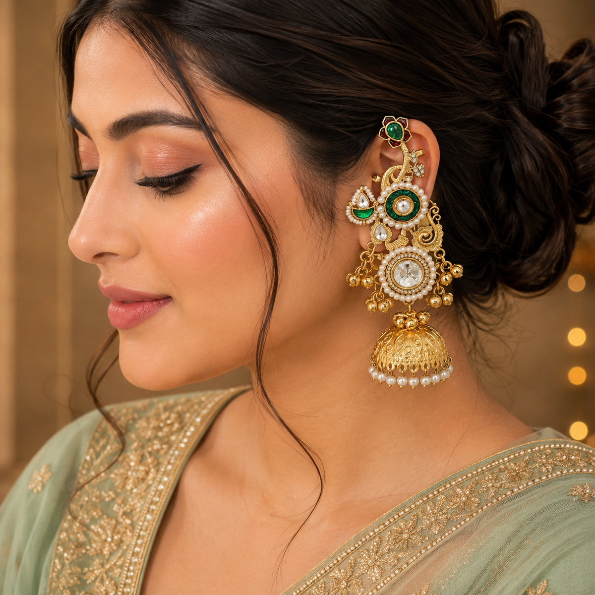 Mishtha Earcuffs - Green