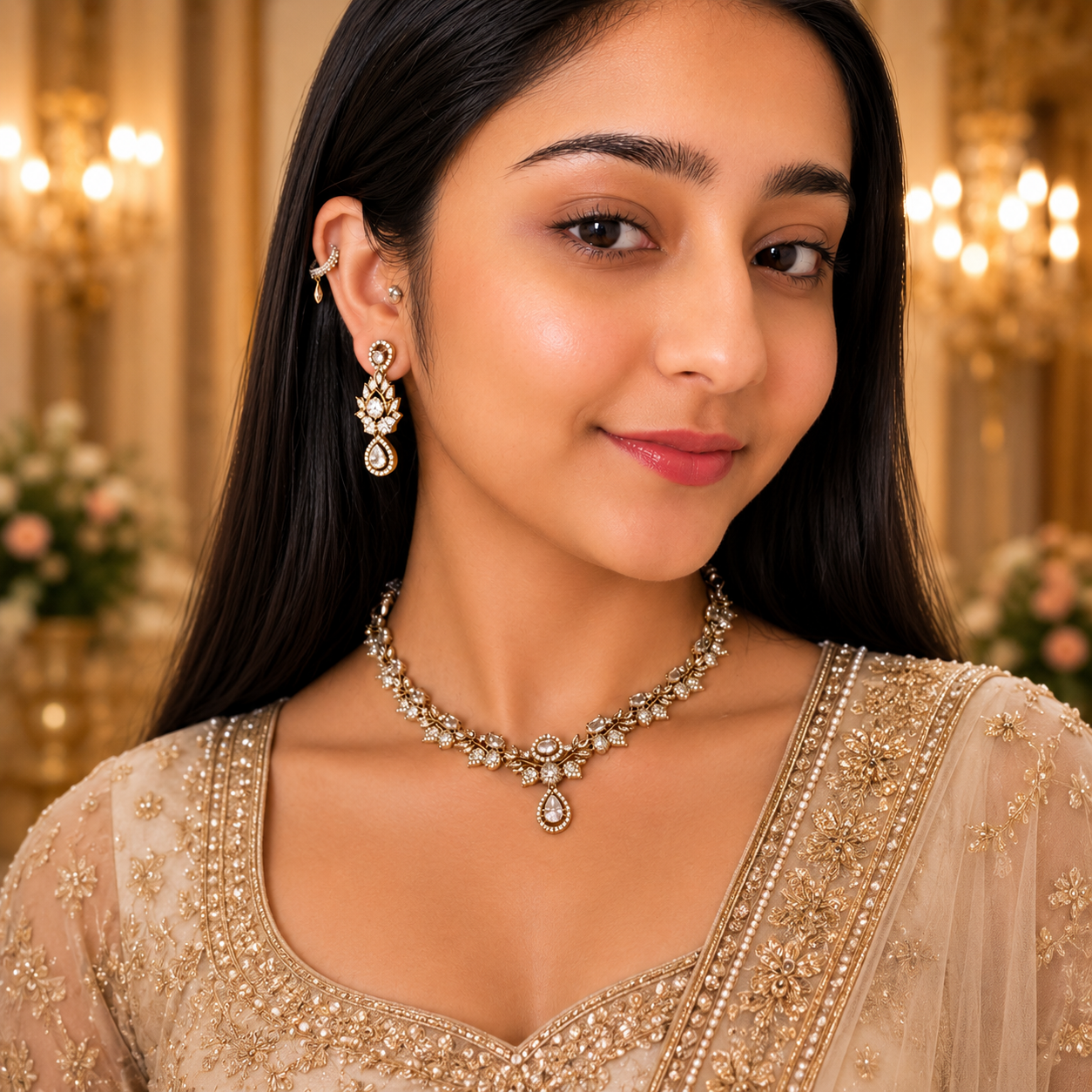 Preeti Ad Necklace - White