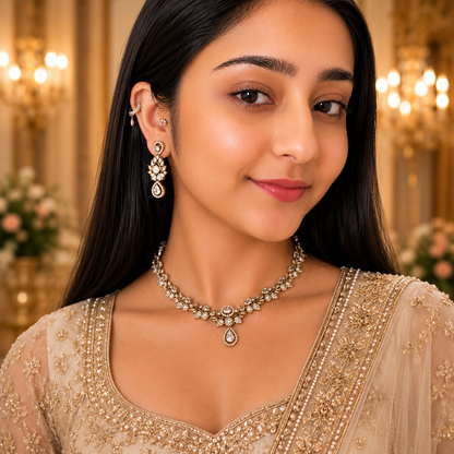 Preeti Ad Necklace - White