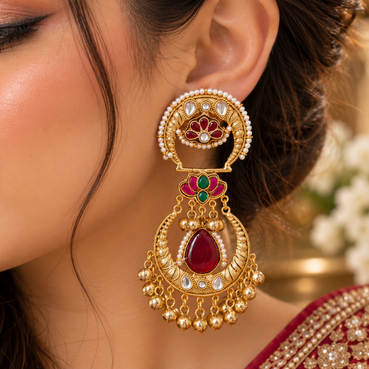 Rumi Earrings - Ruby
