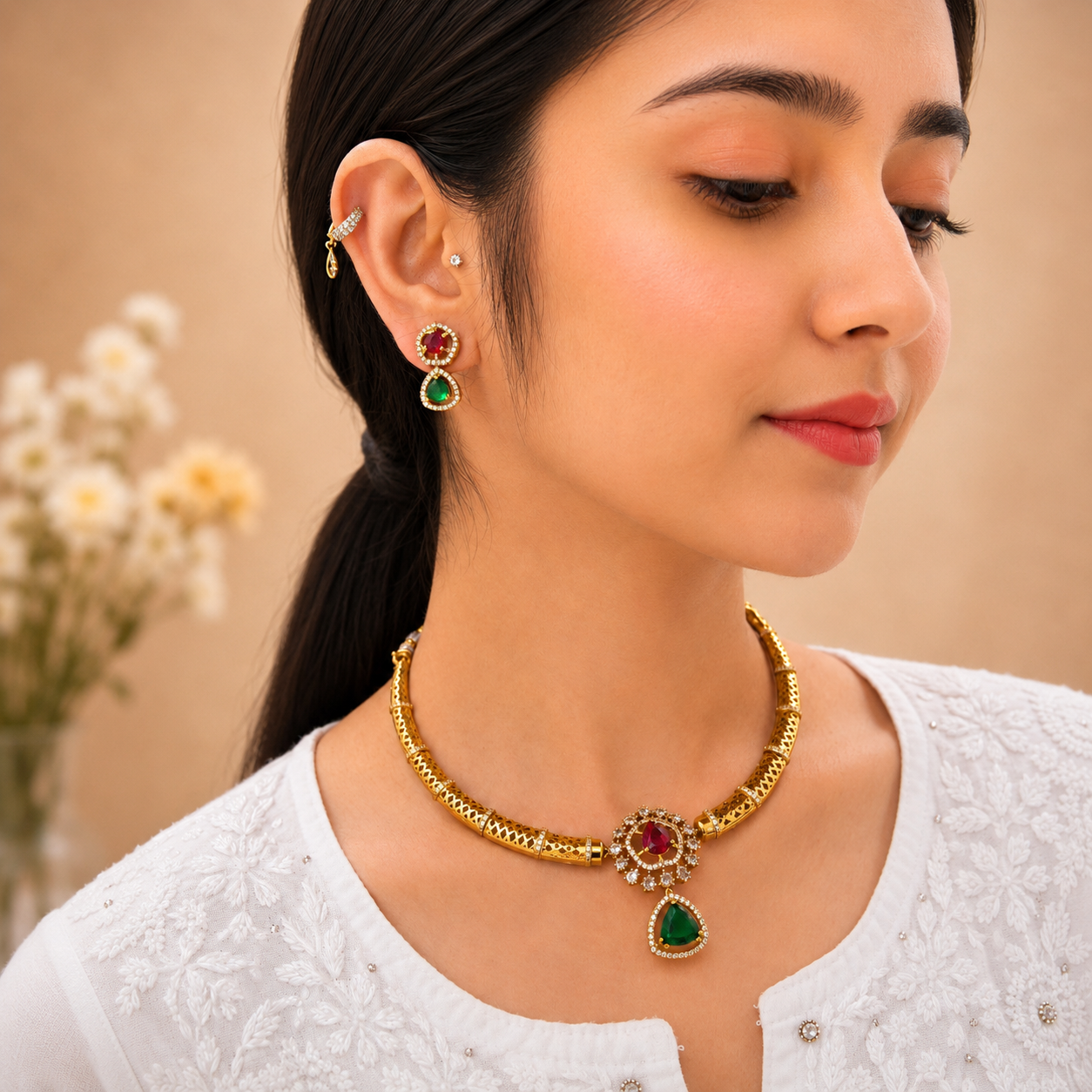 Amreen Hasli Necklace - Multi