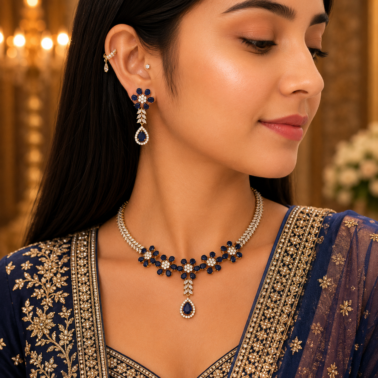 Tisha Ad Necklace - Blue