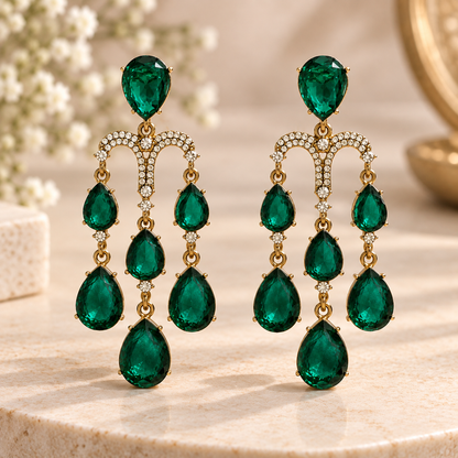 Yukti Earrings - Green