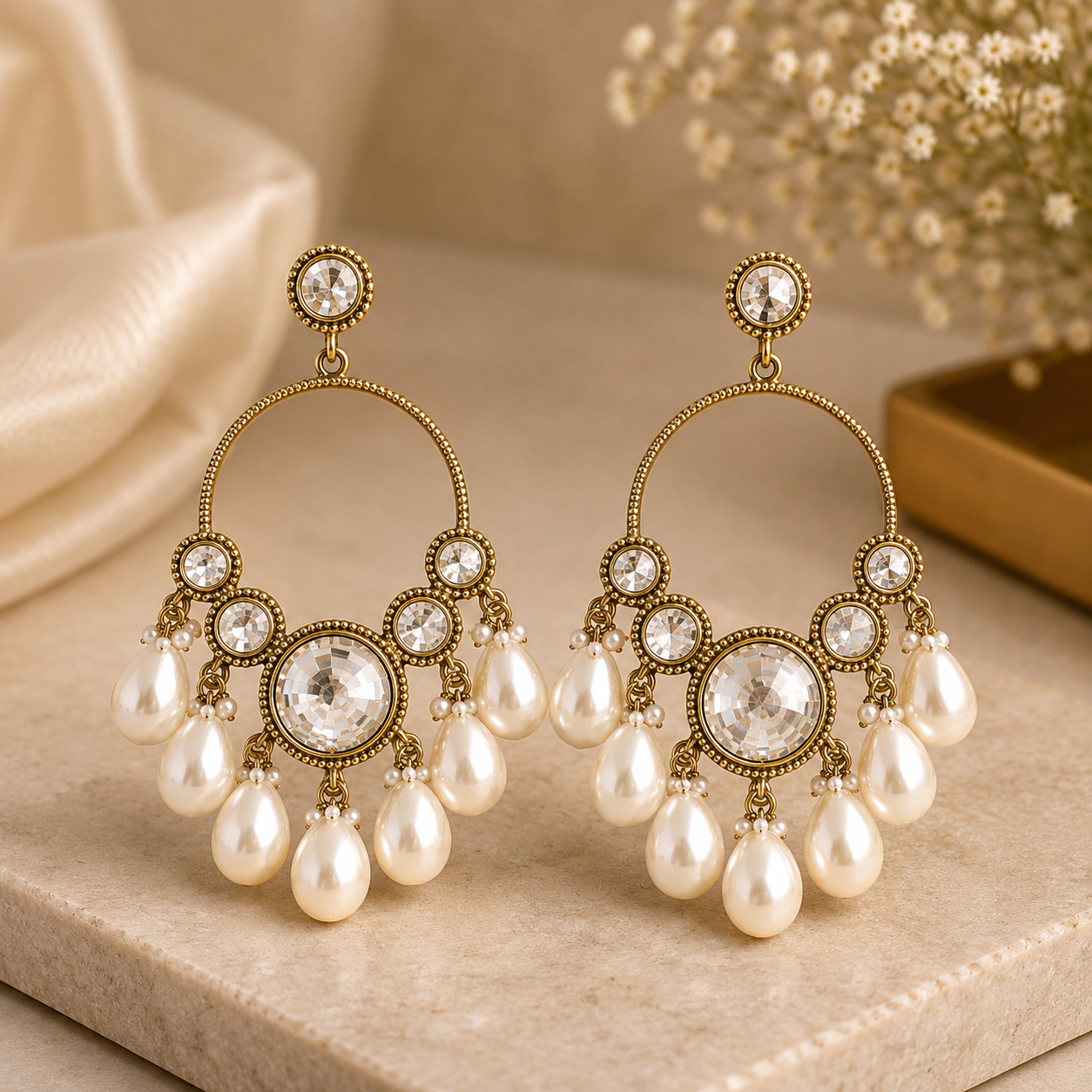 Ruhbani Chandbali - White