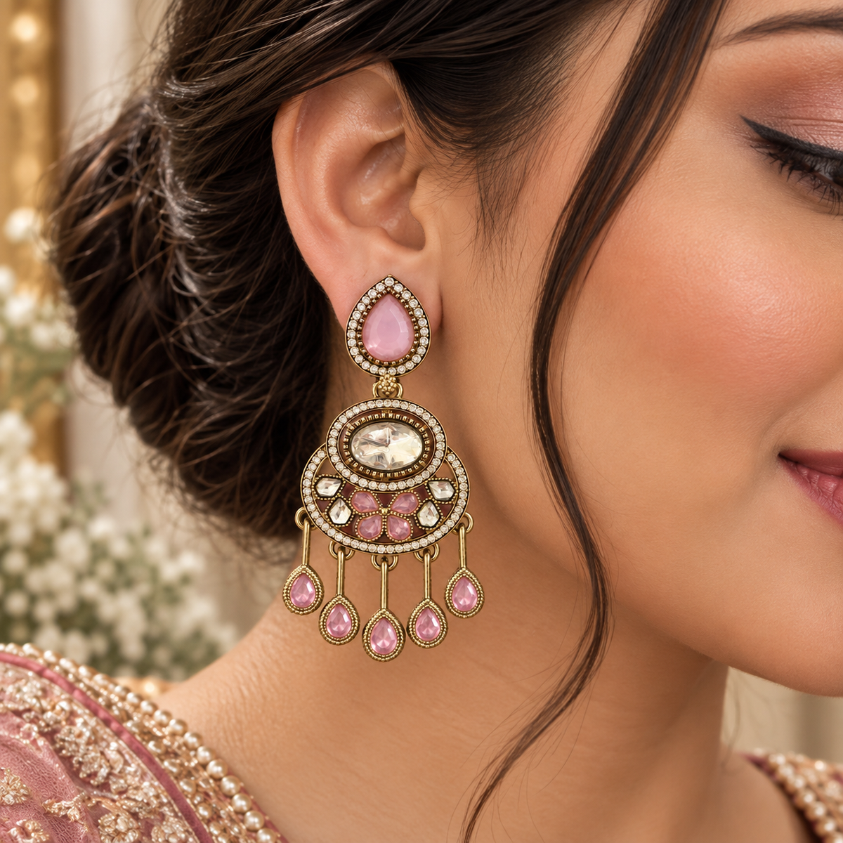 Amaira Earrings - Pink