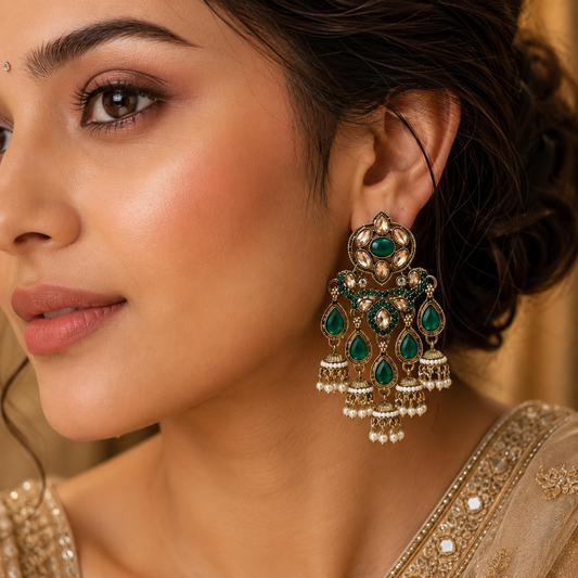 Pakhi Earrings - Green