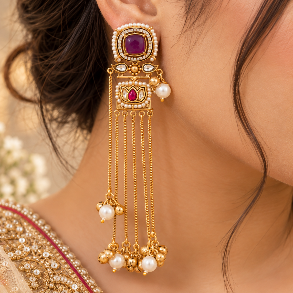 Taruni Earrings - Purple