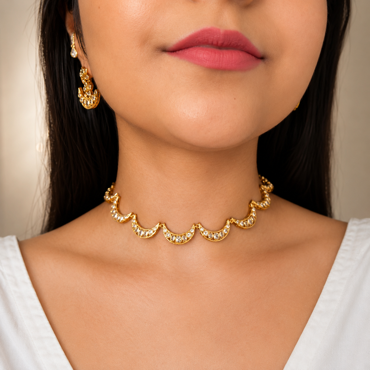 Moon Ad Necklace - Gold