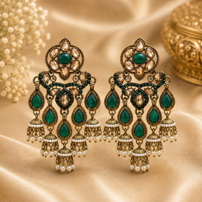 Pakhi Earrings - Green