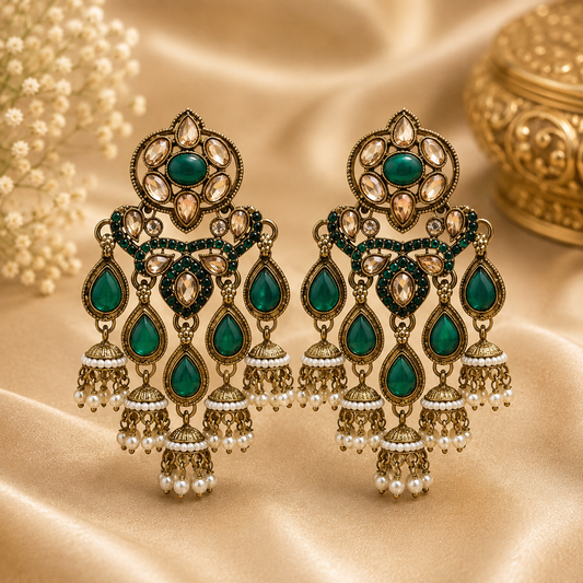 Pakhi Earrings - Green