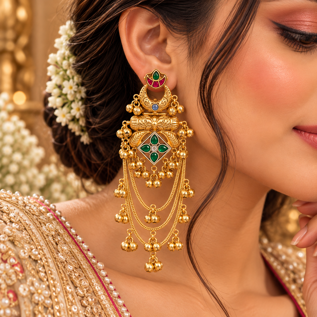 Qurbat Earrings - Green