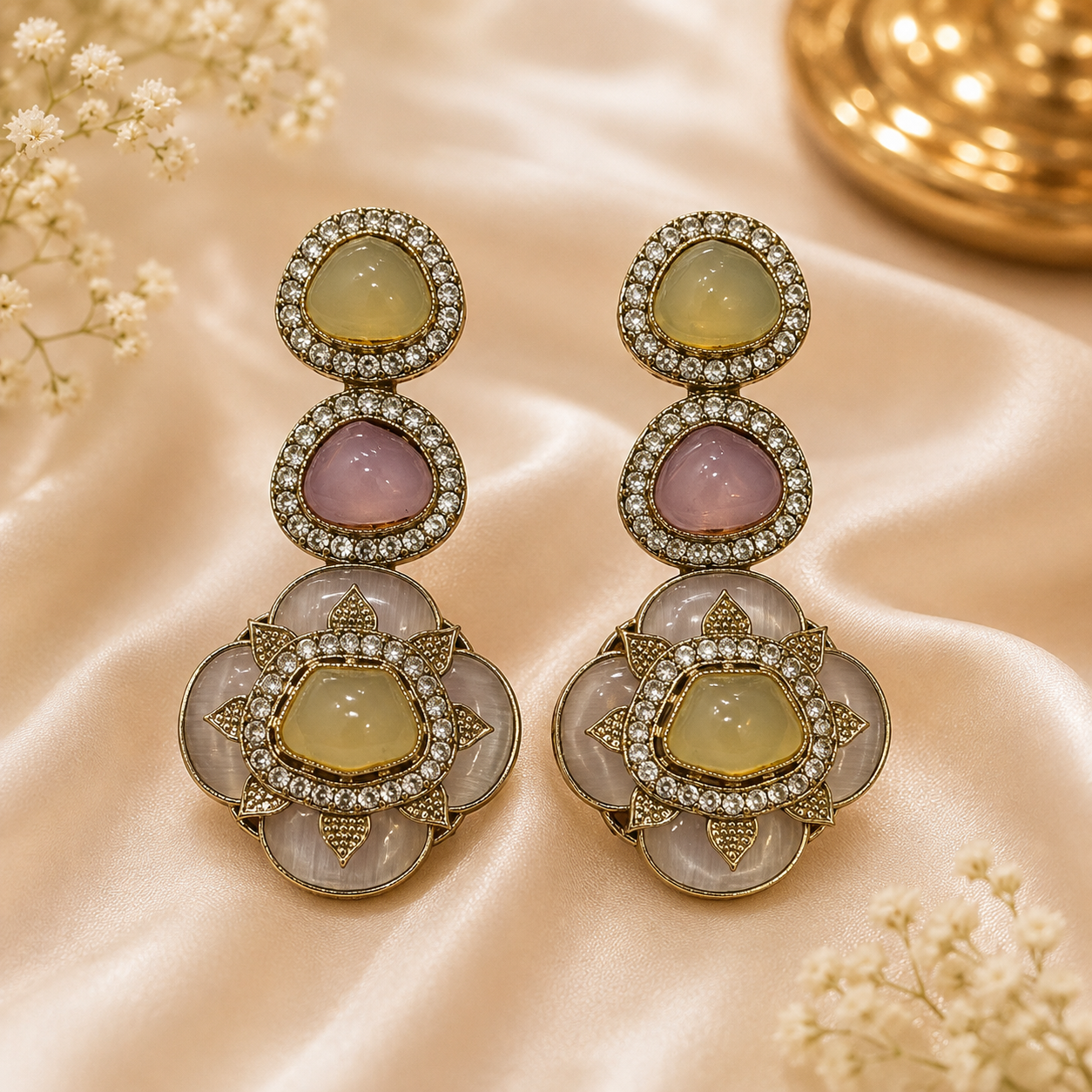 Mayuri Earrings - Pink Mint