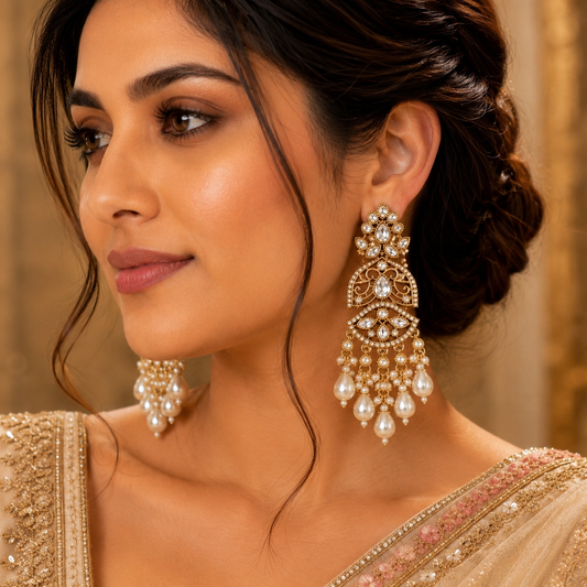 Pearl Drop Earrings - White