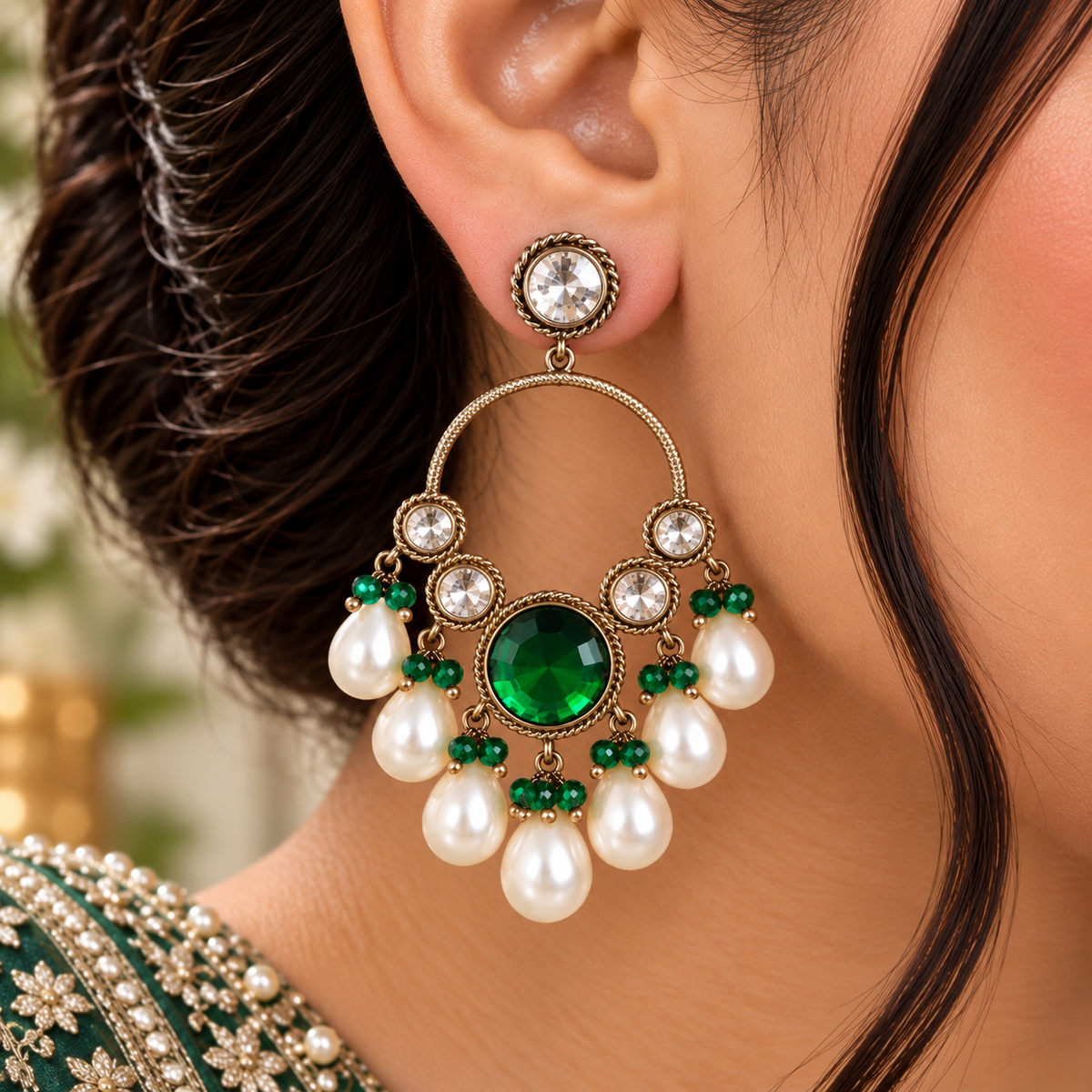 Ruhbani Chandbali - Green