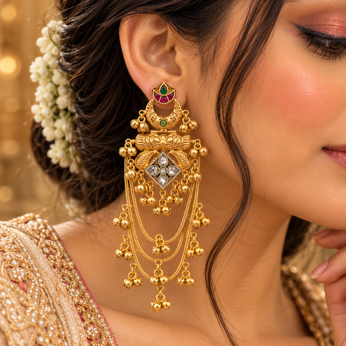 Qurbat Earrings - White