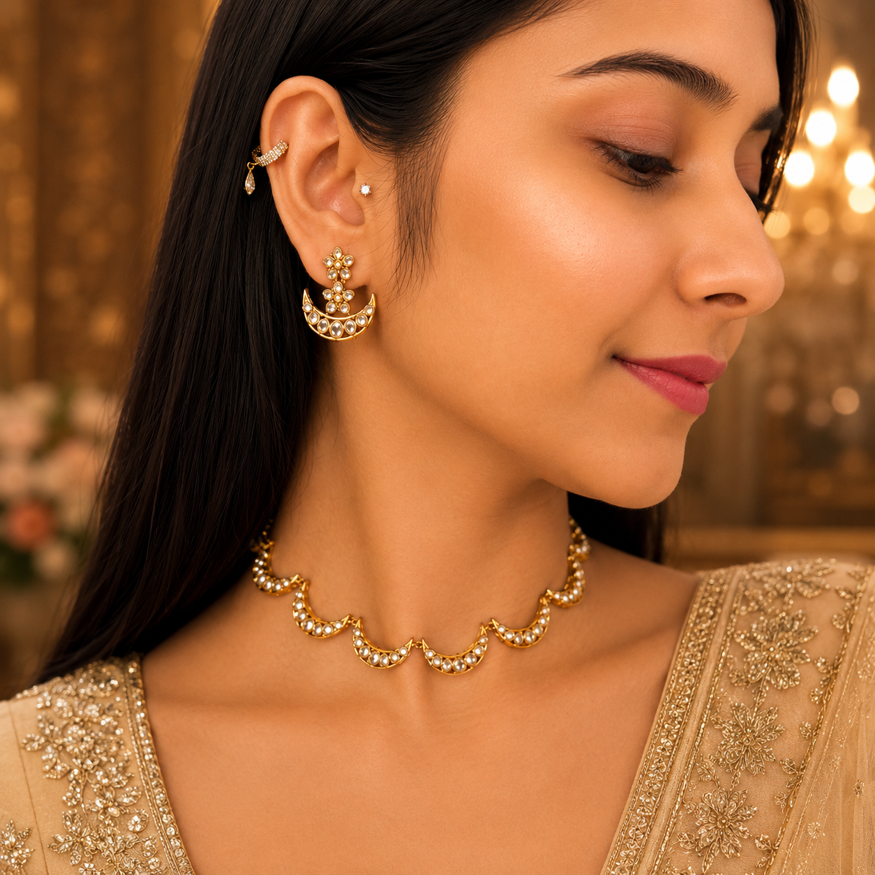 Moon Ad Necklace - Gold