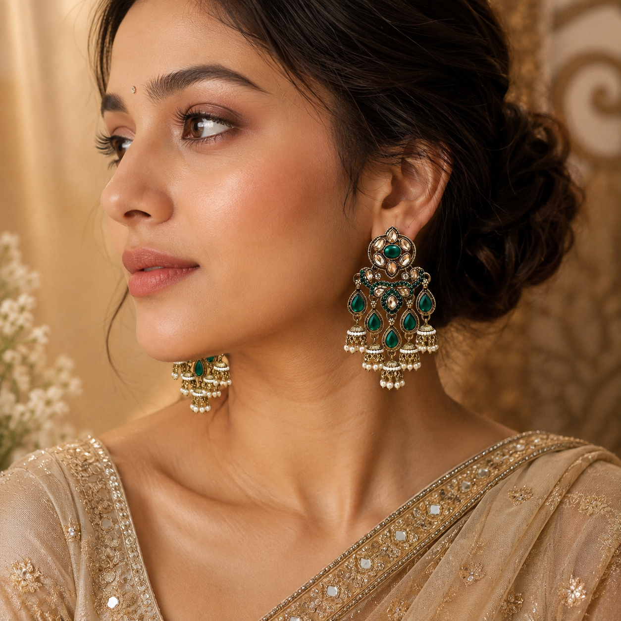 Pakhi Earrings - Green