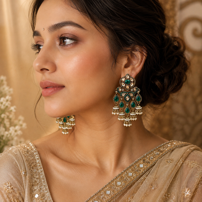 Pakhi Earrings - Green