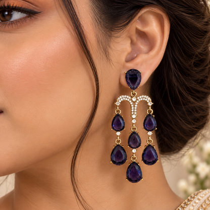 Yukti Earrings - Purple