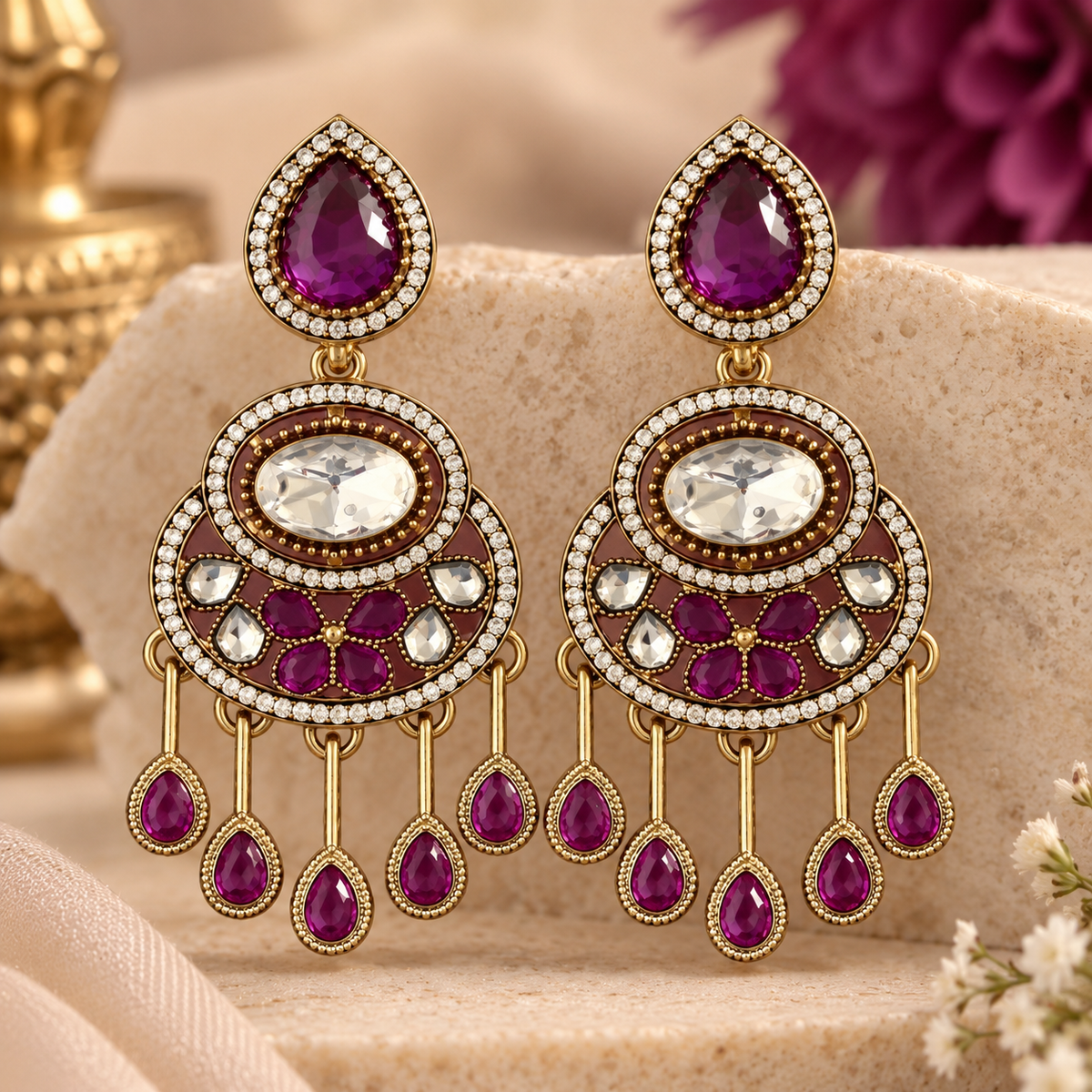 Amaira Earrings - Purple