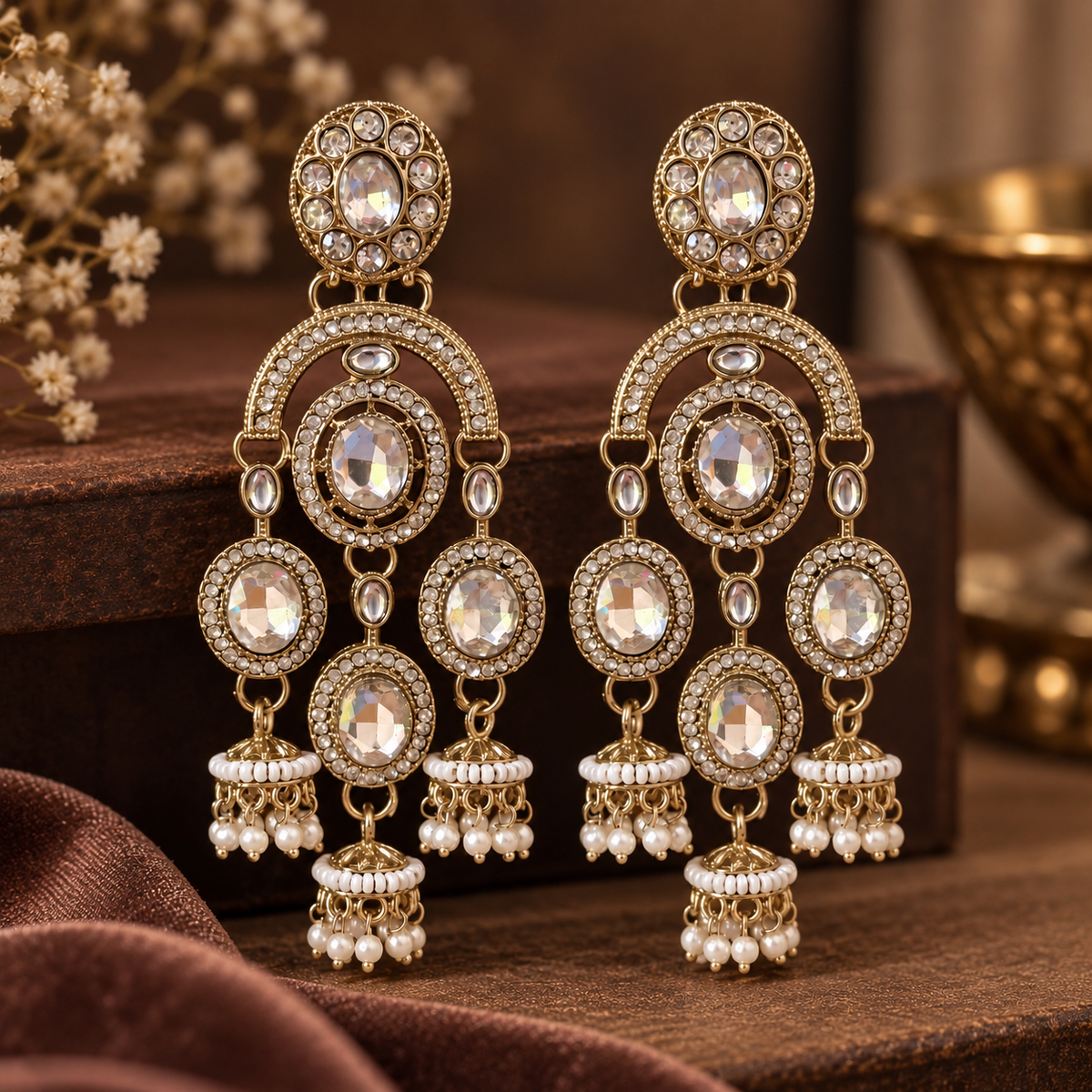 Pratima Earrings - White