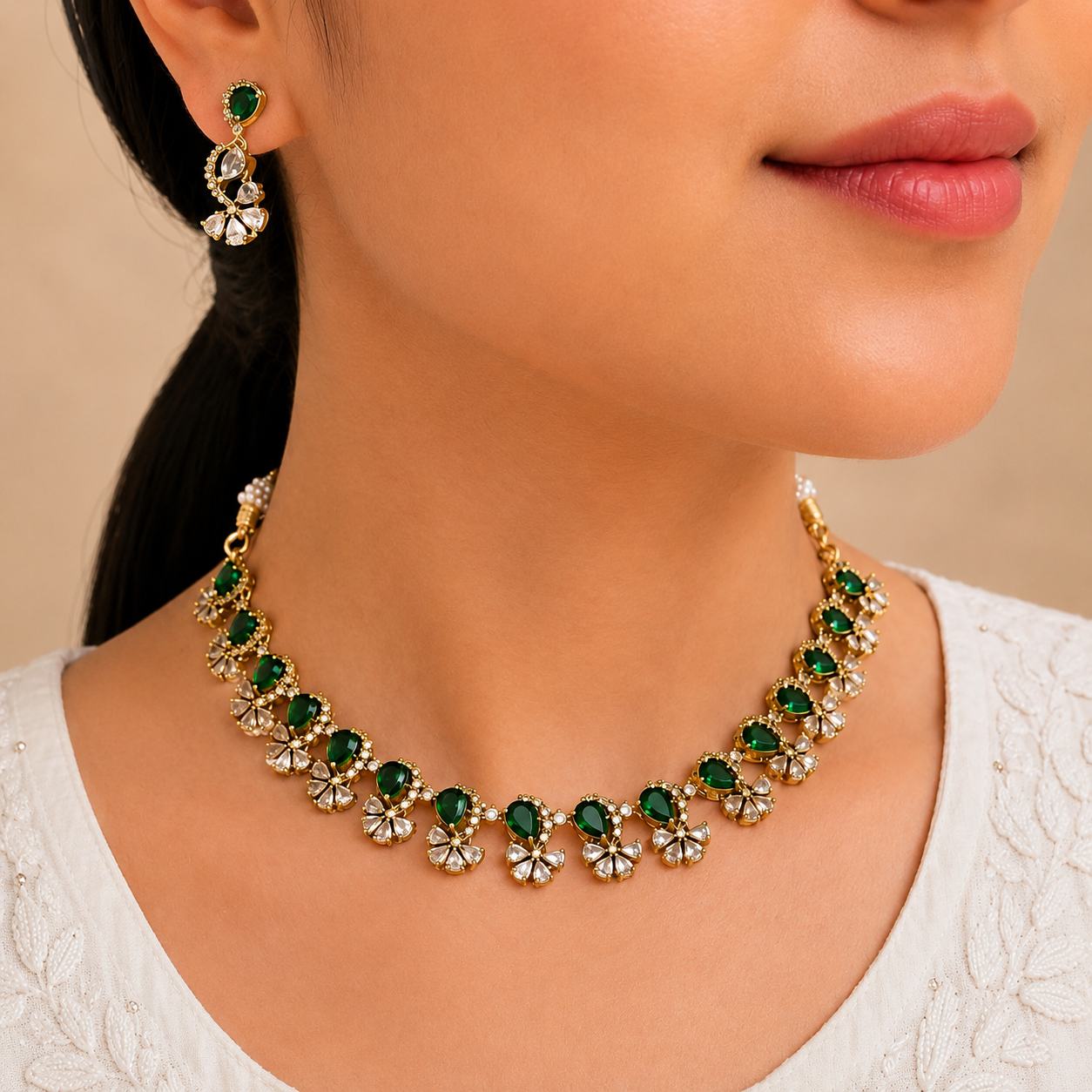 Ritu Ad Necklace - Green