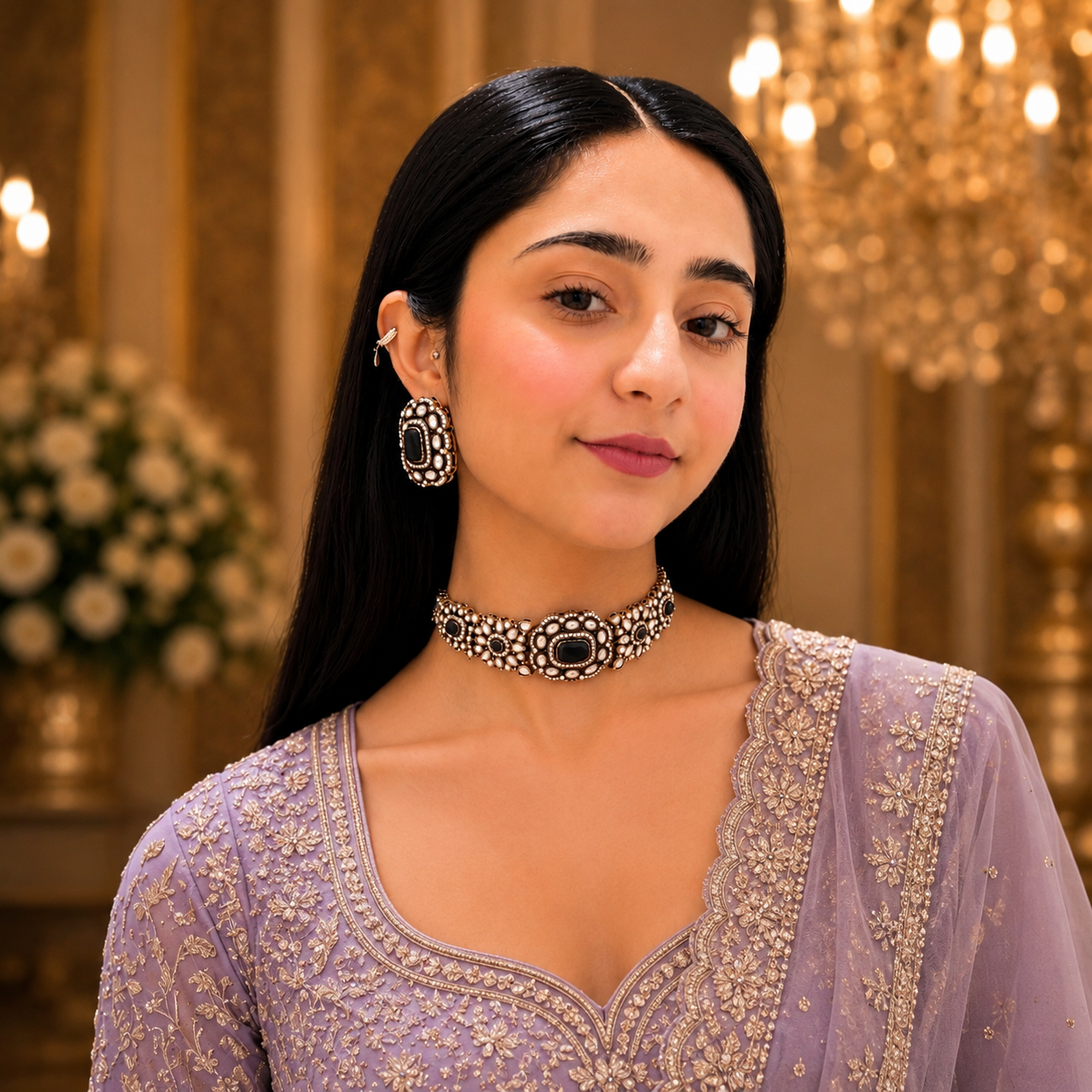 Kirat Moissanite Choker - Blue