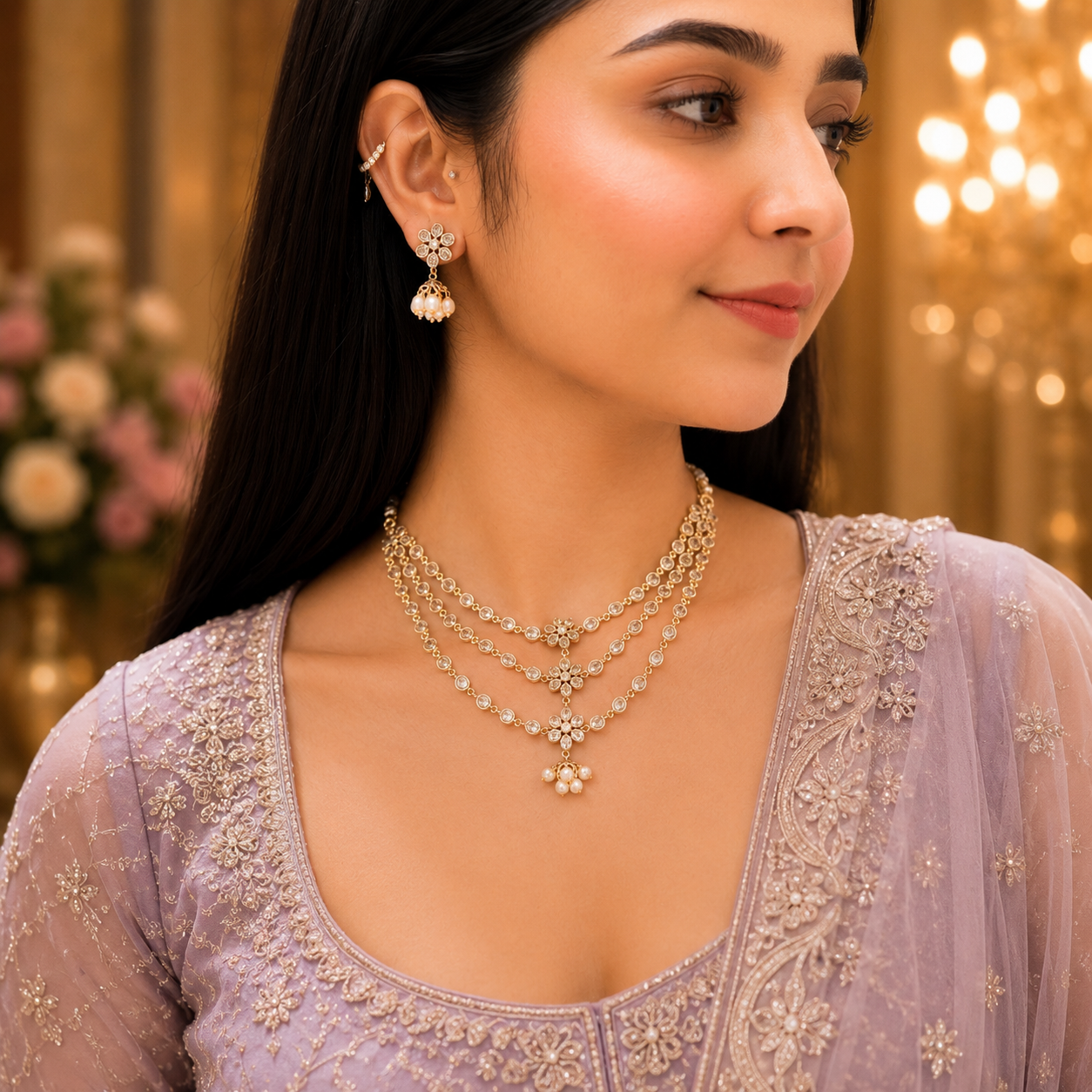 Ria Layered Necklace - White