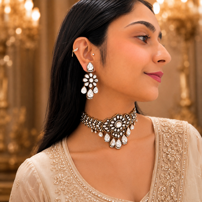 Zara Moissanite Choker - White