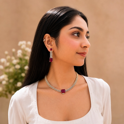 Ema Ad Necklace - Ruby