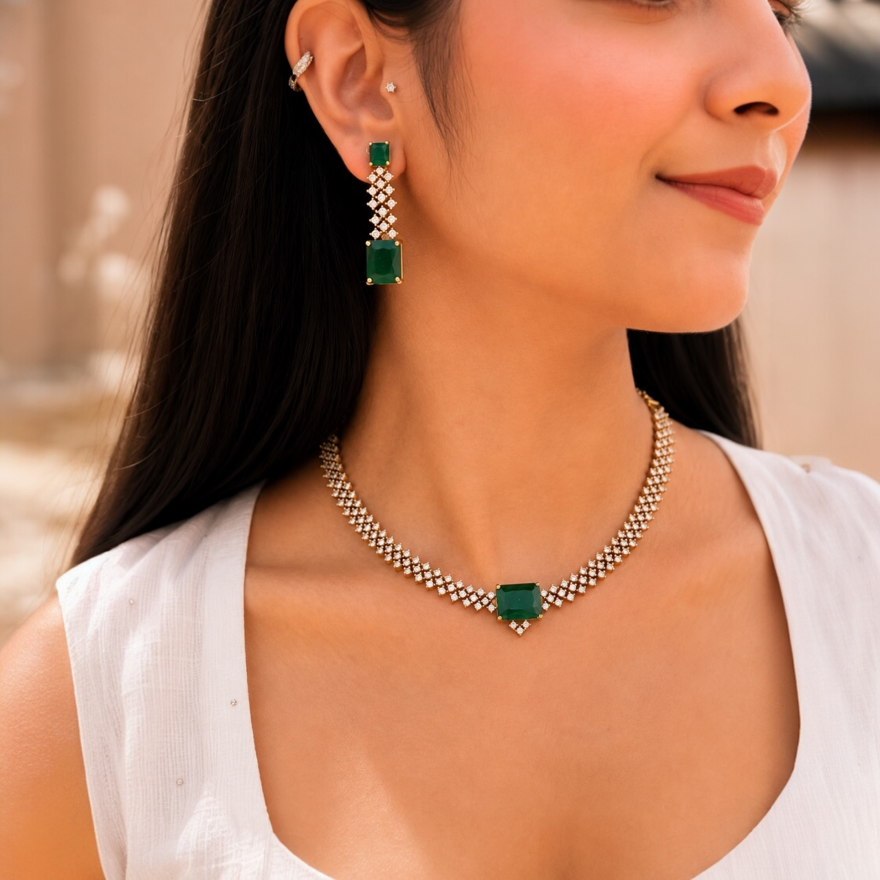 Ema Ad Necklace - Green