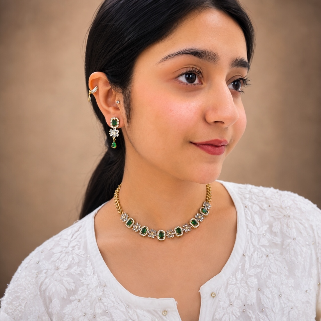 Naira Ad Necklace - Green