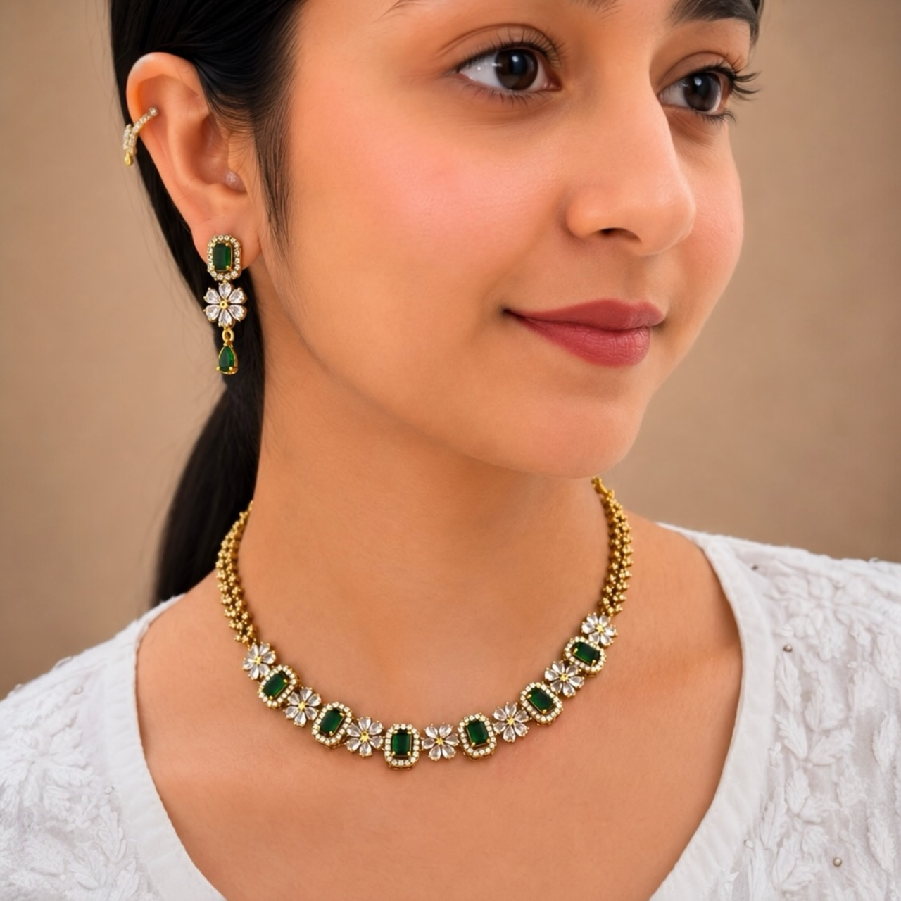 Naira Ad Necklace - Green